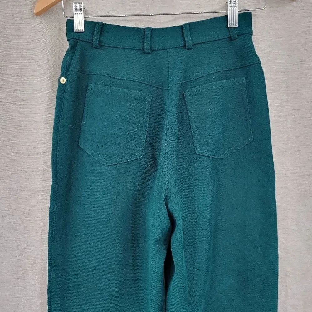 St. John Sport Vintage Green Pants with Gold Hardware Women's Size 0 - Picture 4 of 9